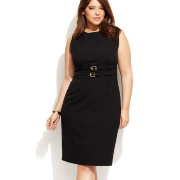 calvin klein buckled sheath dress